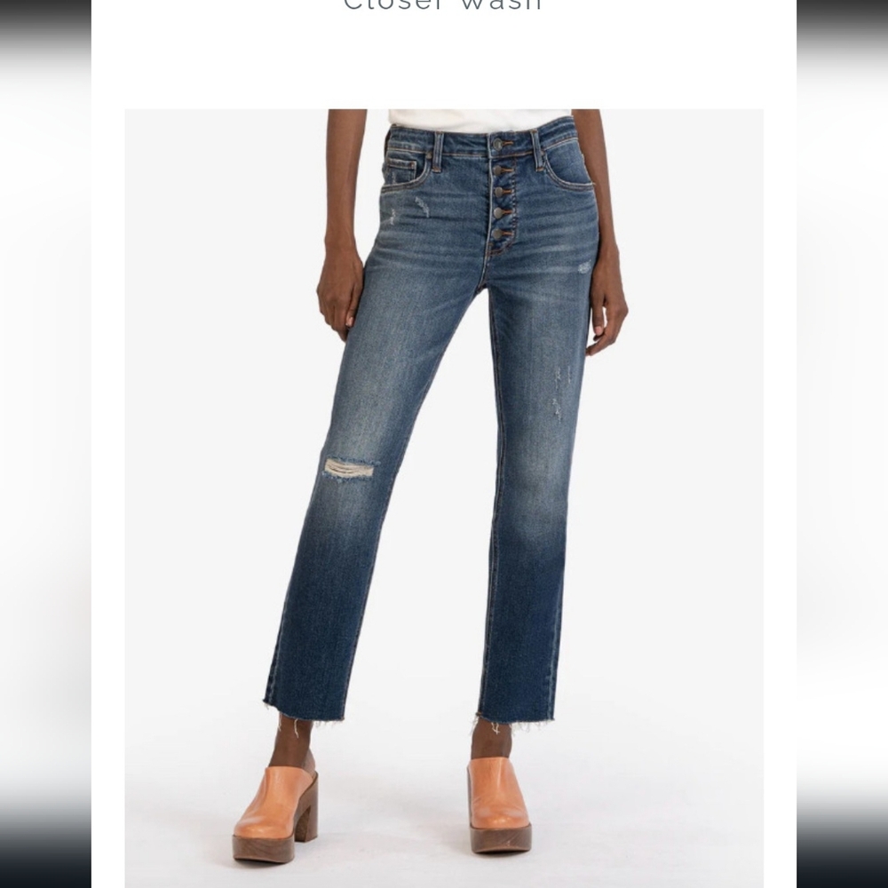 Kut from the Kloth Dark Wash Straight Leg Jeans